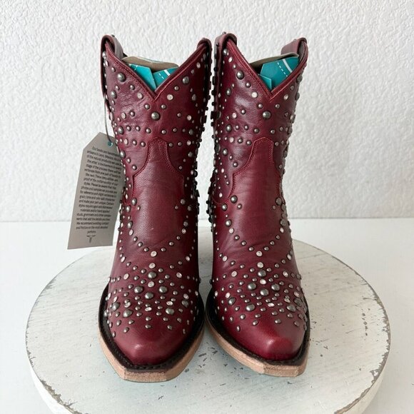 Lane SPARKS FLY Womens Cowboy Bootie 5.5 Red Western Cowgirl Boots Pointed Toe - Picture 5 of 11